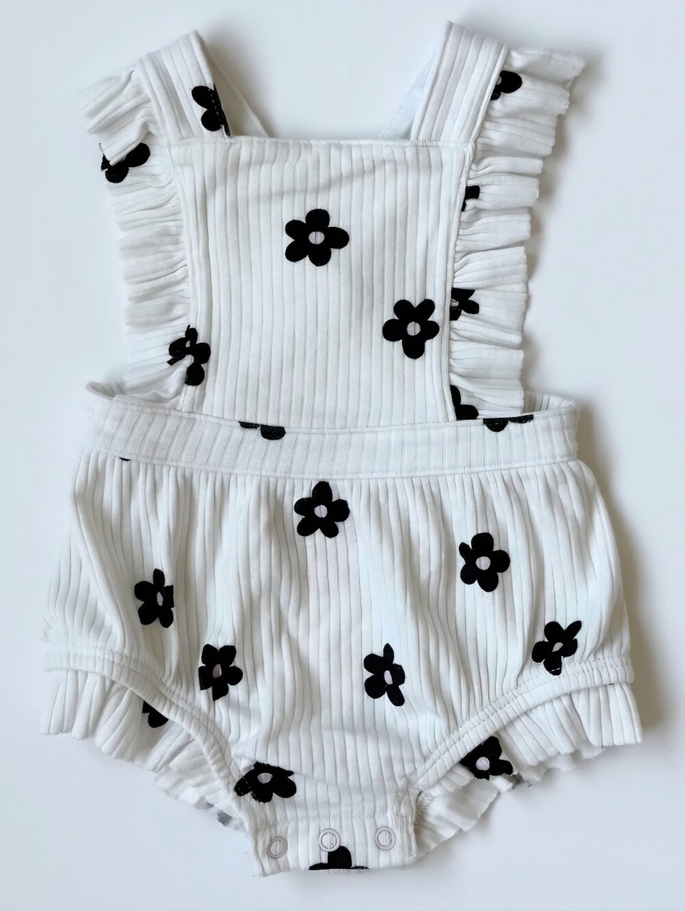 Cat & Jack White Floral Ruffle Romper 12months